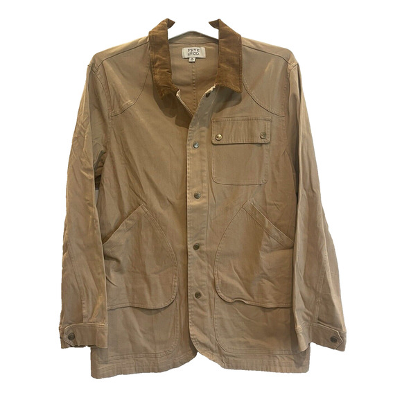 Frye and Co. Men's Lightweight Twill Jacket XL Tan ✨NEW✨$119 Retail Snap Closure - Picture 2 of 8